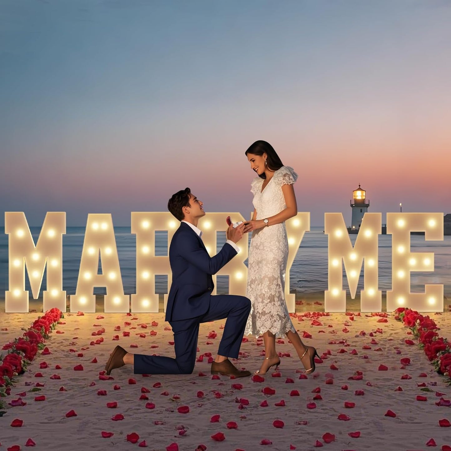 Marry Me Light Up Letters