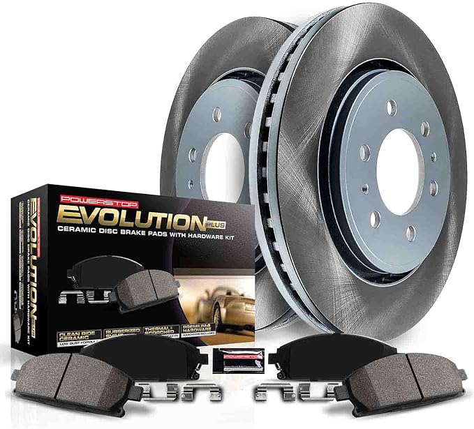Power Stop SC5293 Rear Brake Kit: Semi-Coated Rotors & Ceramic Pads for Lincoln Town Car