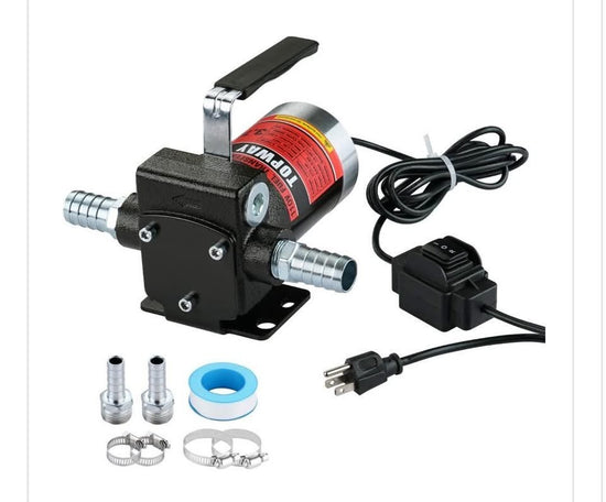 110V AC Fuel Transfer Pump 3.7 GPM Self-Priming Gasoline Oil Pump w/ Handle