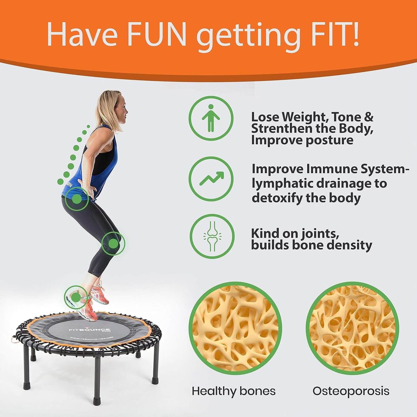 FIT Bounce PRO XL Premium Bungee Rebounder Trampoline