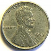 1943 Lincoln Wheat Steel Penny Error