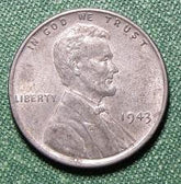 1943 Lincoln Wheat Steel Penny Error