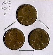 1950 P No Mint Mark Wheat Penny Error