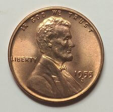 1955 S Wheat Penny Rim Error