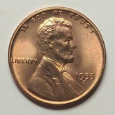 1955 S Wheat Penny Rim Error