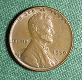 1950 P No Mint Mark Wheat Penny Error