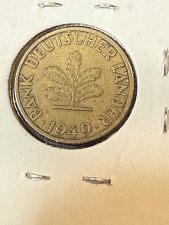 1949 D German 5 Pfennig Coin