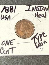 1888 Indian Head Penny 1 Cent 8/7 Variety Error VF