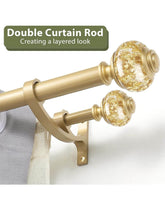 Double Curtain Rods 36-72" Warm Gold