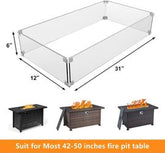 Grisun Fire Pit Glass Wind Guard
