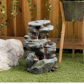 Alpine 3-Tier Rock Waterfall Fountain