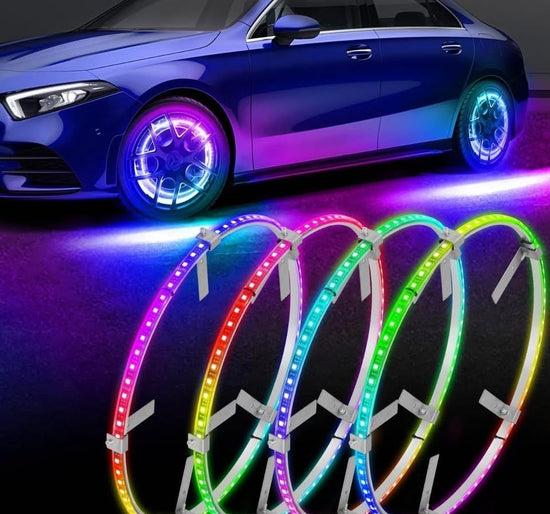 15.5in Truck Wheel Ring Lights Chasing Color Rim Lights Single Row LED Kit