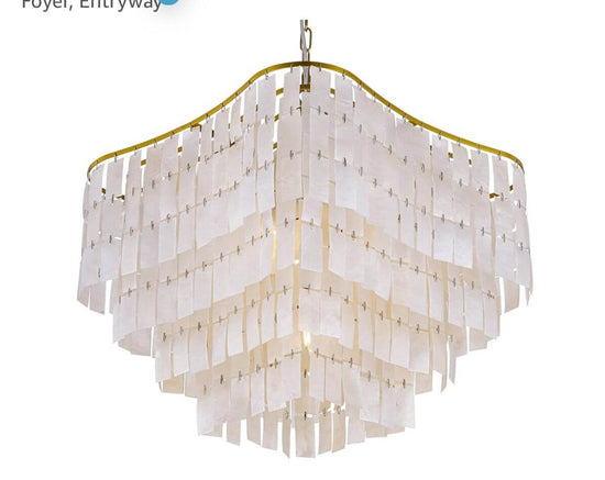 Gold Capiz Shell Chandelier