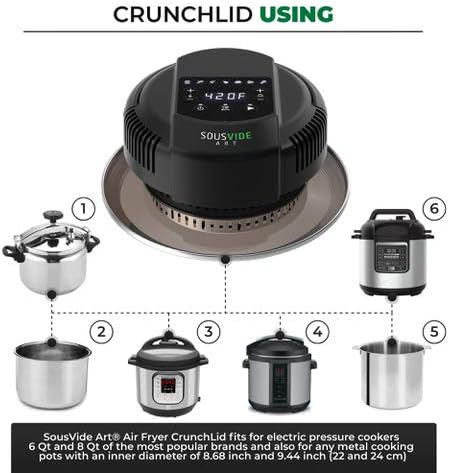 7-in-1 Air Fryer Lid for Instant Pot, Pressure Cooker Attachment & Accessory