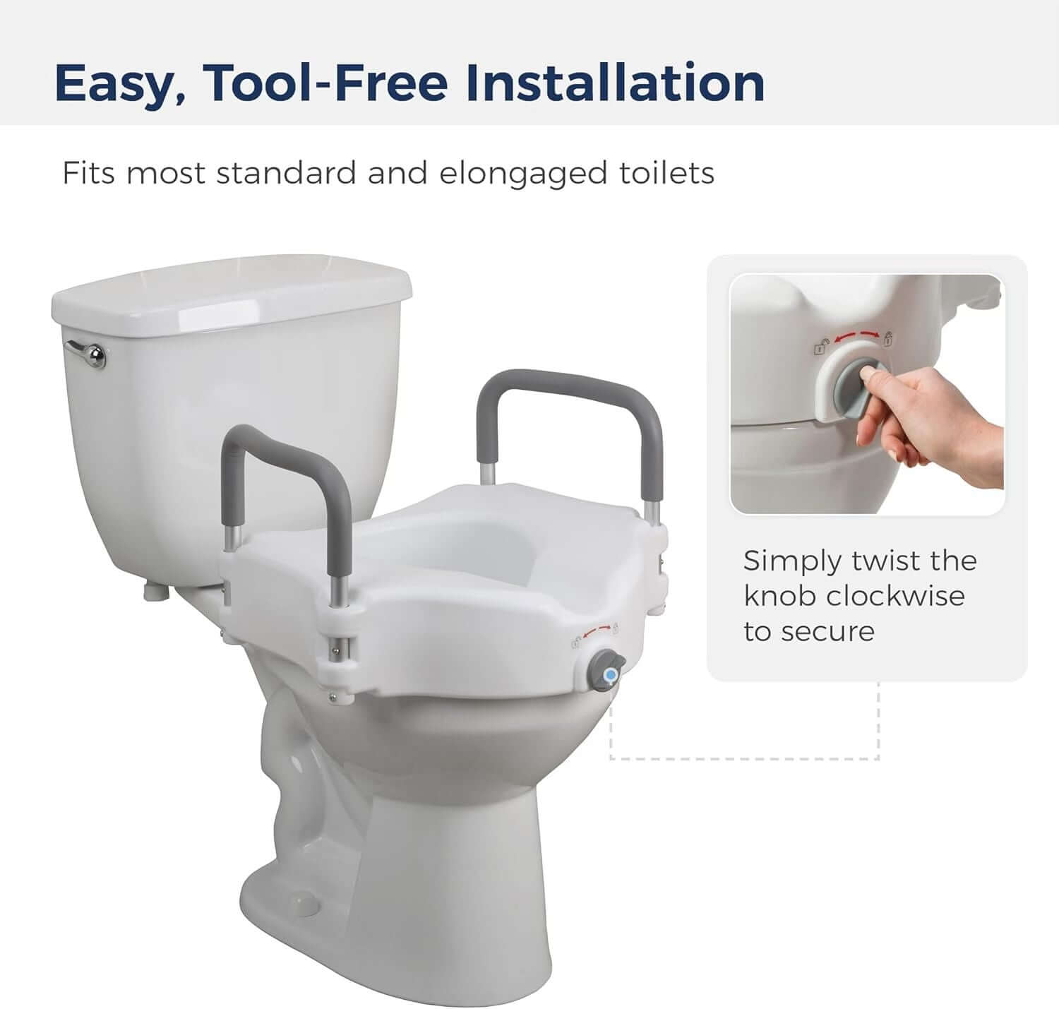  Raised Toilet Seat for Handicapped