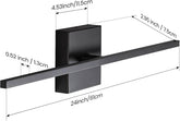 Black 24-Inch Dimmable LED Bathroom Vanity Lighting