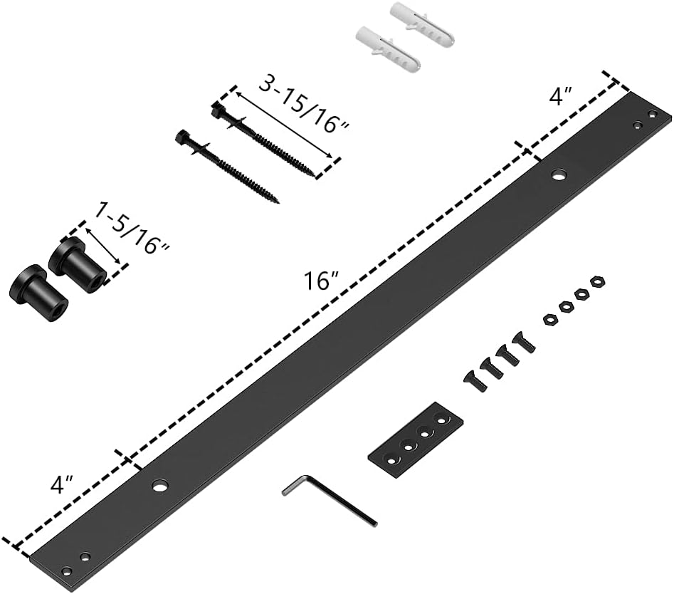 2ft Black Barn Door Track