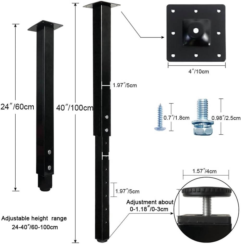 Adjustable Metal Table Legs