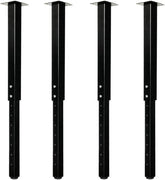 Set of four adjustable square table legs in black, perfect for DIY projects and modern home decor.