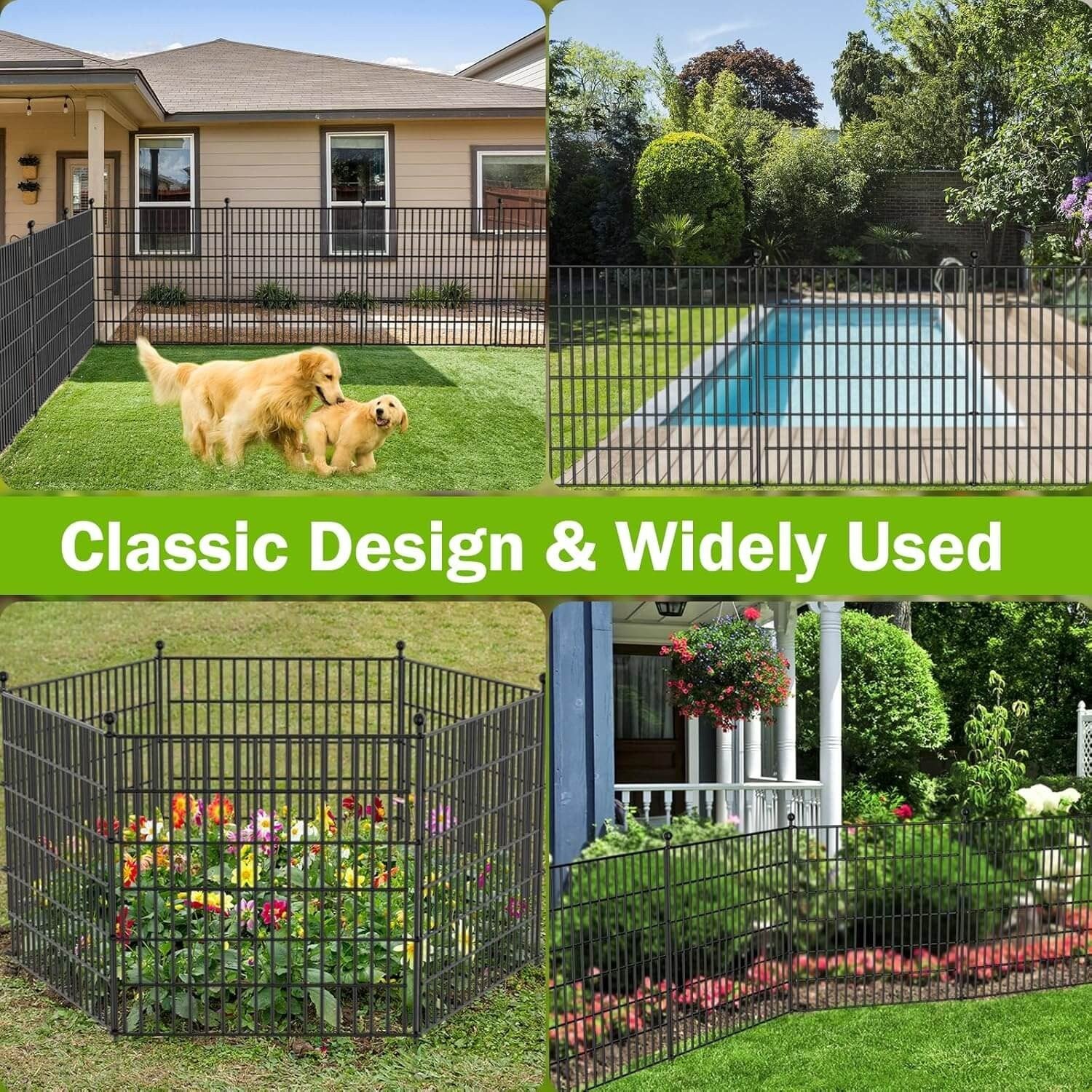 10 Panels No Dig Decorative Outdoor Fence
