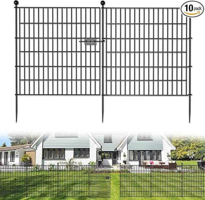 10 Panels No Dig Decorative Outdoor Fence