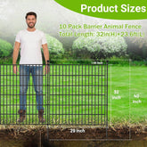 10 Panels No Dig Decorative Outdoor Fence