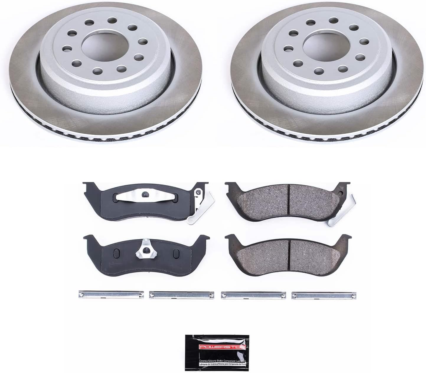 Power Stop SC5293 Rear Brake Kit: Semi-Coated Rotors & Ceramic Pads for Lincoln Town Car