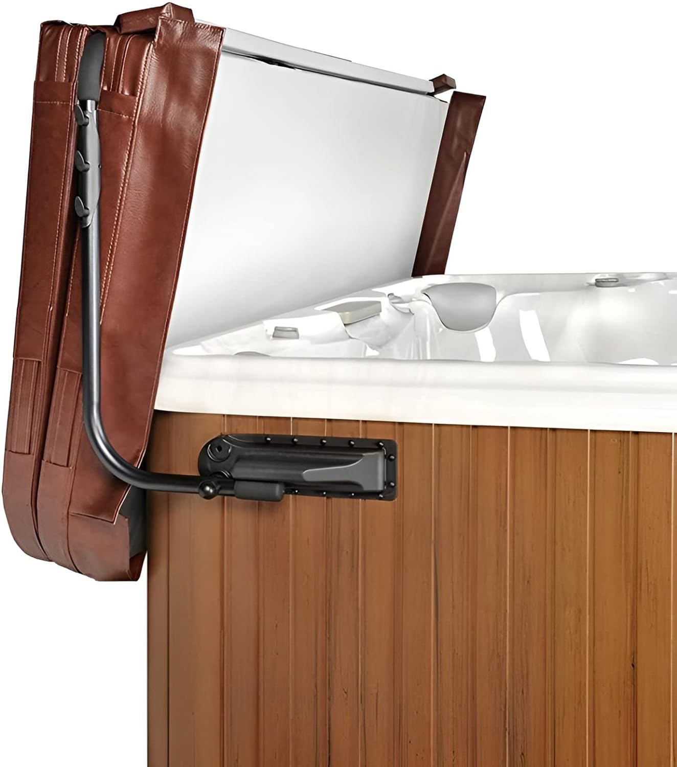 REGMICS Pivot Top Mount Spa Cover Lift with Towel Rack for Hot Tubs