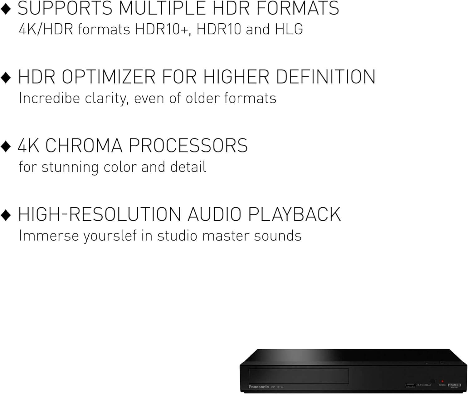 Panasonic 4K Blu Ray Player