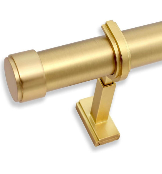 Premium 11 ft Brushed Gold Curtain Rod with Durable Brackets
