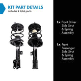 TRQ Front Strut & Coil Spring Assembly Set for Mitsubishi Outlander Sport