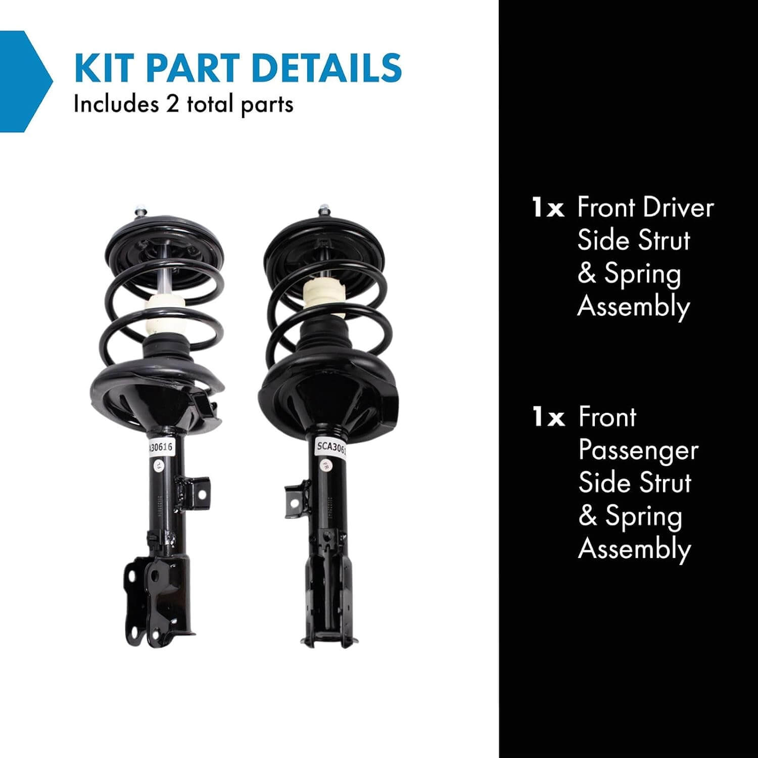 TRQ Front Strut & Coil Spring Assembly Set for Mitsubishi Outlander Sport
