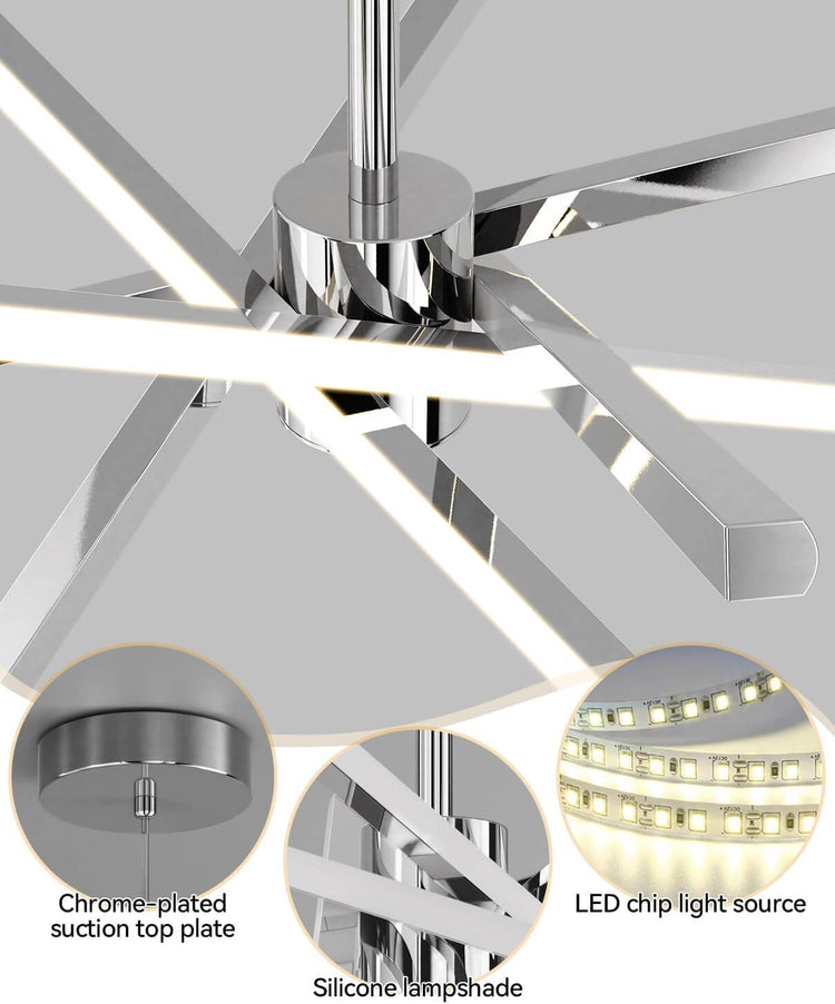 Modern Sputnik 82W LED Black Chandelier