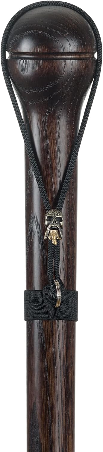 Nutcracker Hardwood Walking Stick for Men - Carved Cane with Skull Strap