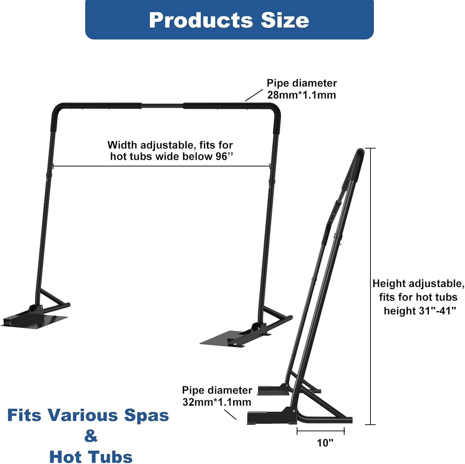 Adjustable Hot Tub Cover Lifter Spa Cover Removal System for Easy Access