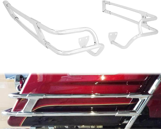 Chrome Saddlebag Guard Mounts for Harley Touring Models 2014-2023