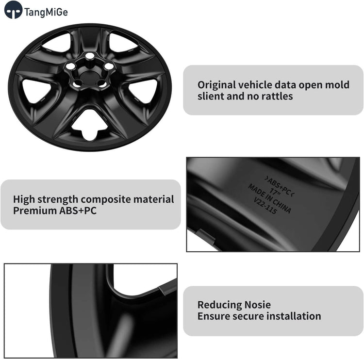TangMiGe 4 Pack Black Wheel Skins