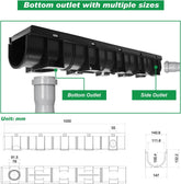 HDPE Channel Drain 39.4x5.9x5.1 Inches