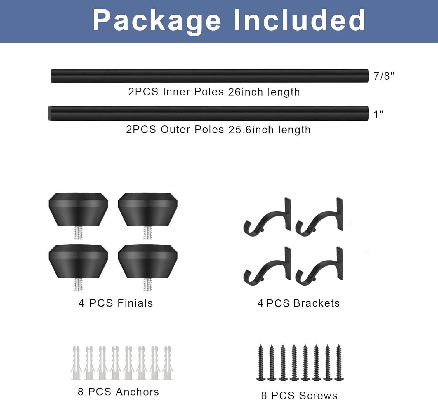 Telescoping Curtain Rods 28-48 Inch