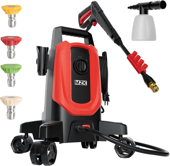 MZK Electric Pressure Washer: 4500 PSI, 3.0 GPM, Anti-Tipping, Foam Cannon