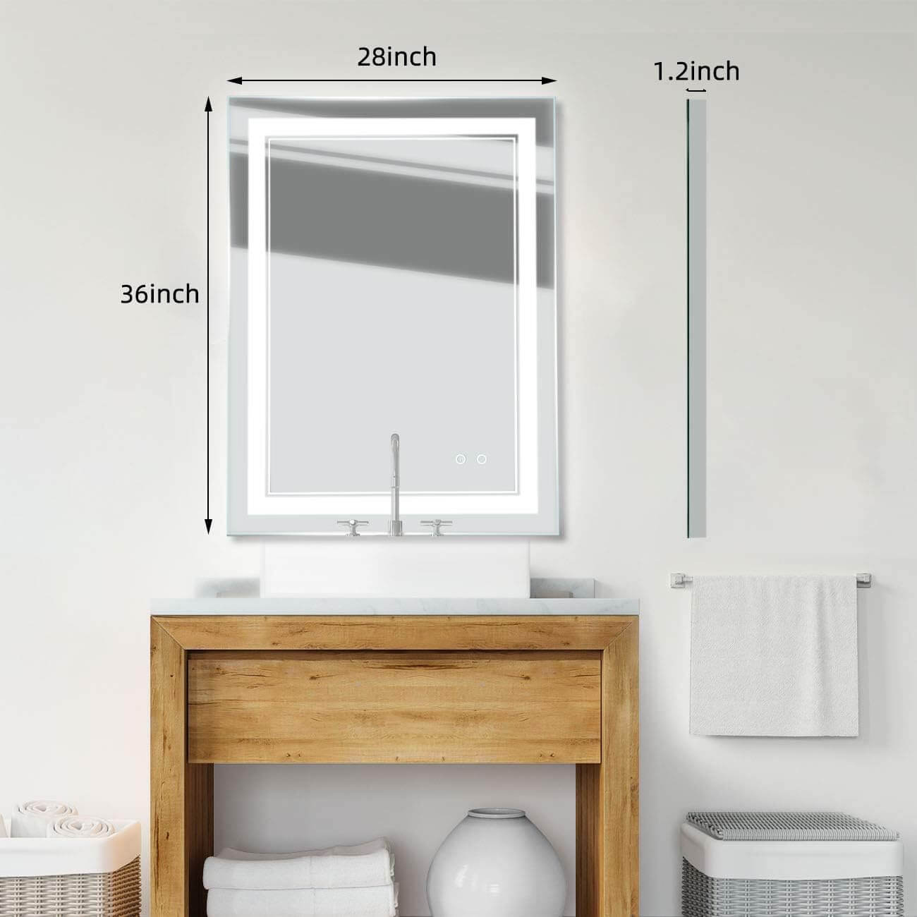 28" LED Bathroom Mirror
