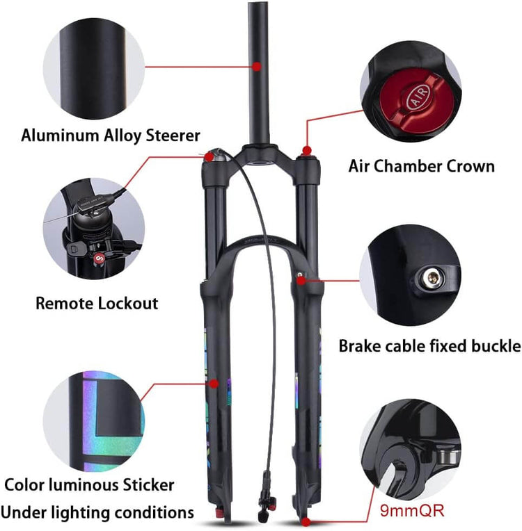 BOLANY Mountain Bike Air Suspension Fork