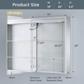 16x24 Inch Medicine Cabinet with Dimmable Lights