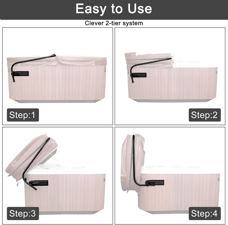 REGMICS Pivot Top Mount Spa Cover Lift with Towel Rack for Hot Tubs