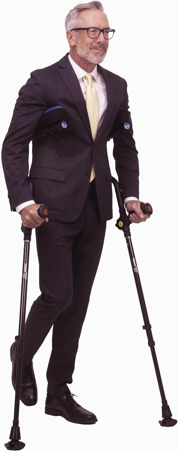 Ergobaum Dual Black Cobra Ergonomic Underarm Crutches