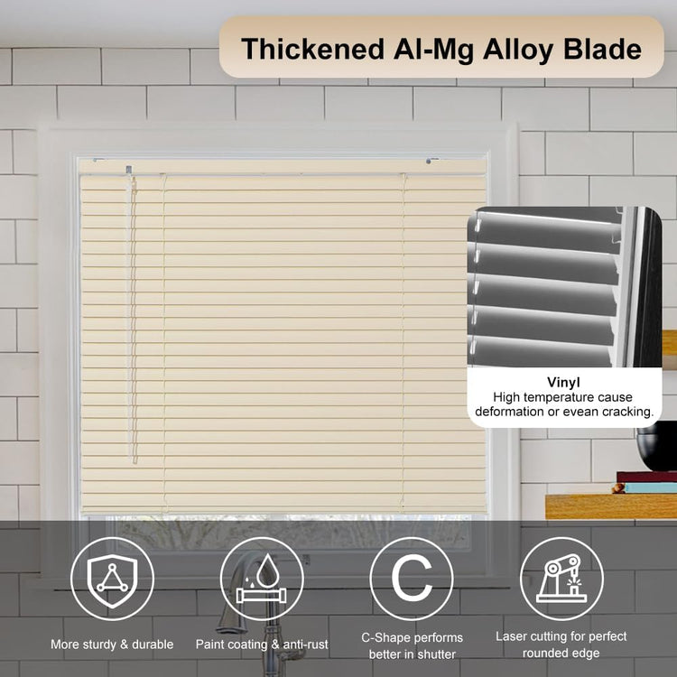 Cordless Aluminum Mini Blind 1" Slat