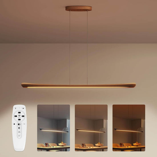 42" Wood Linear Pendant Light