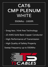 Cat6 1000ft Plenum Ethernet Cable