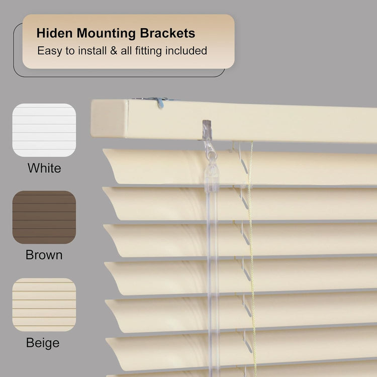 Cordless Aluminum Mini Blind 1" Slat