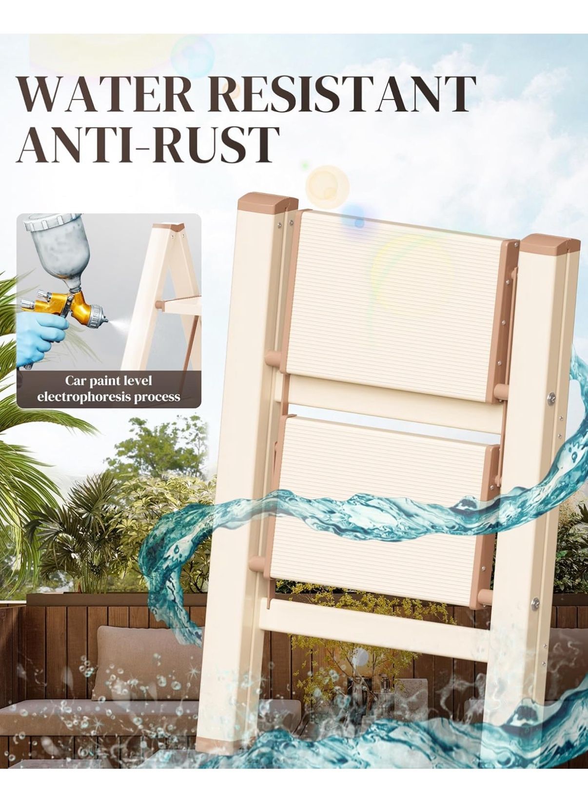 Aluminum 2 Step Ladder Folding Stool